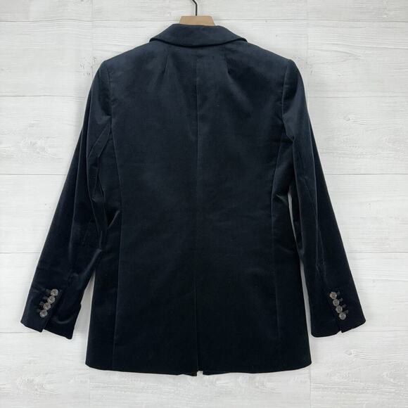 J.Crew Willa Blazer Womens 2 Black Stretch Velvet One Button‎ Preppy Academia - Picture 7 of 16